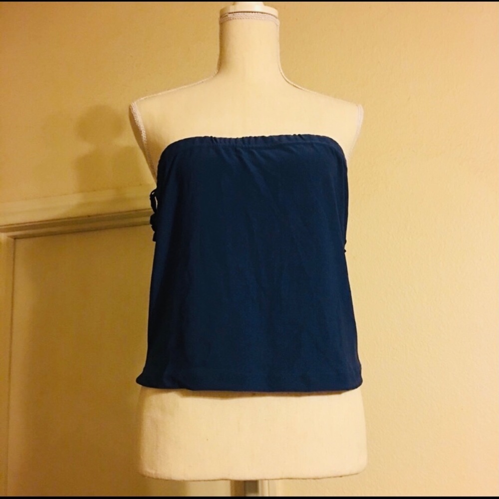 Epix blue tube top soft stretchy plus size 1X 2X